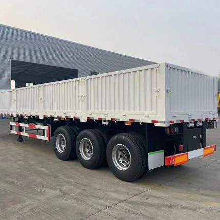 3 axles sidewall cargo trailer 30 ton to 60 ton