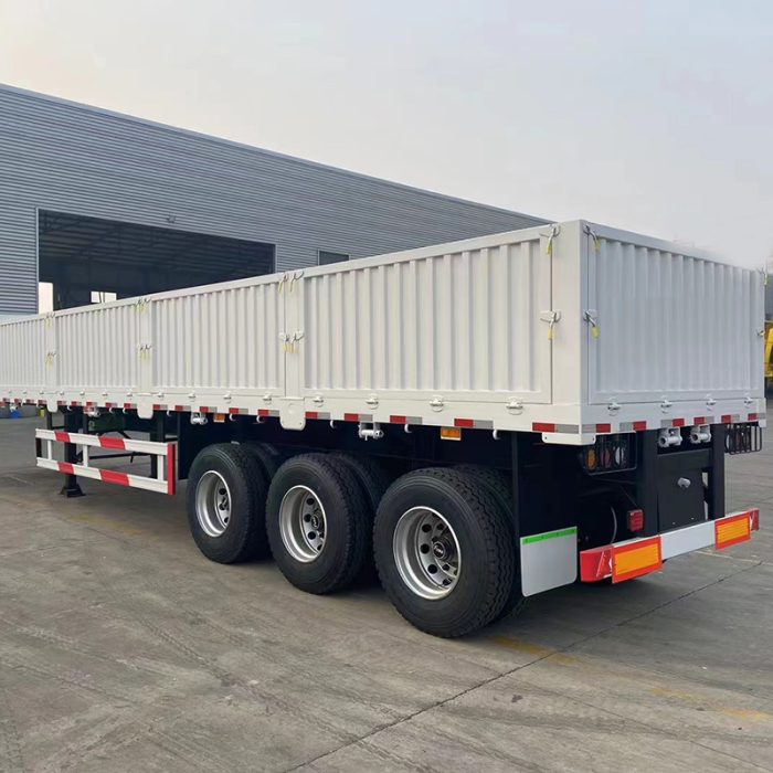 3 axles sidewall cargo trailer 30 ton to 60 ton